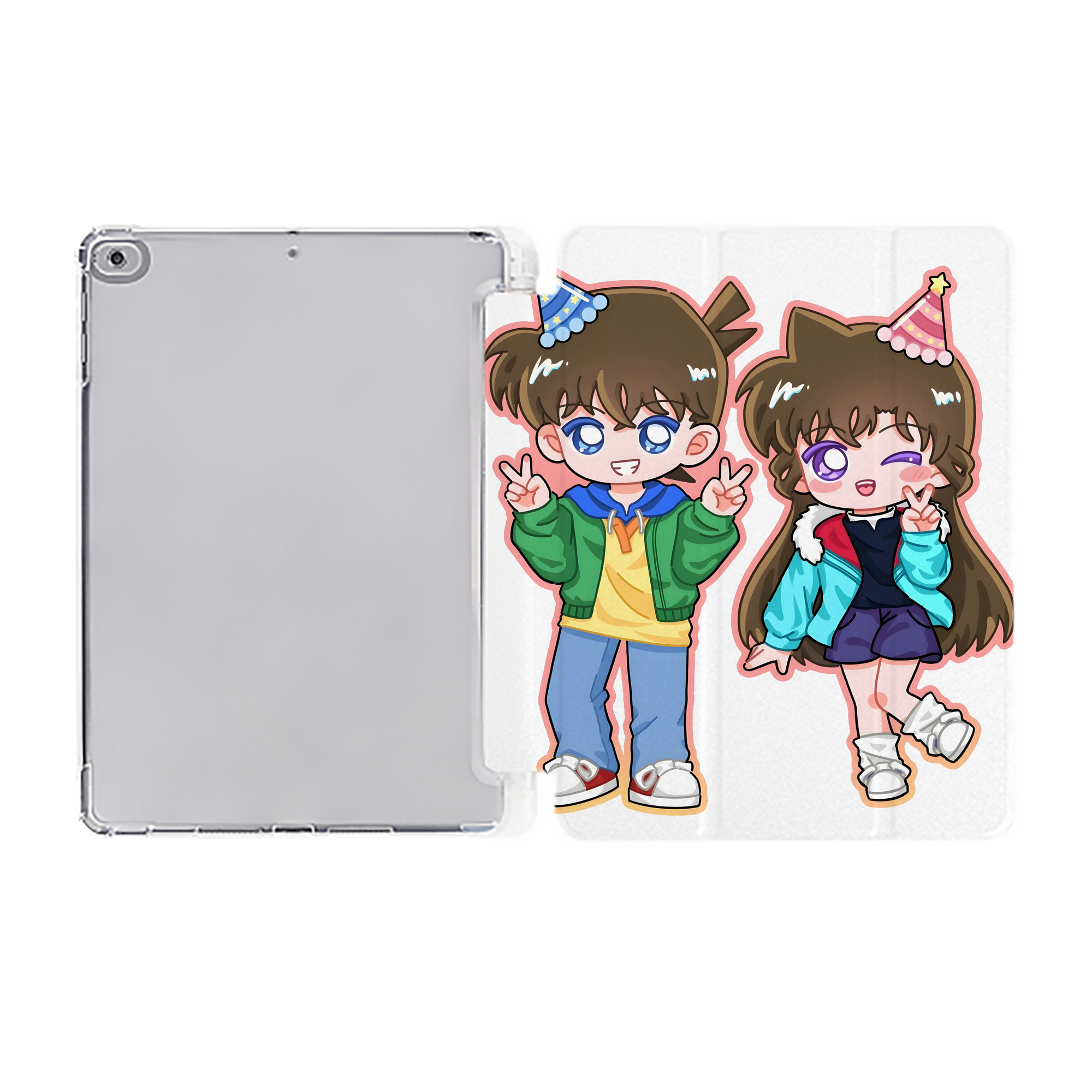 （画像用） 名探偵コナン 毛利 蘭 もうり らん、モーリ ラン Detective Conan Rachel Moore IPad ケース ペン収納付き 三つ折りスタンド PUレザー×シリコン 対応機種9.5/10.5/10.9インチ
